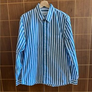 Sezane Octobre Editions Blue and White Striped Shirt